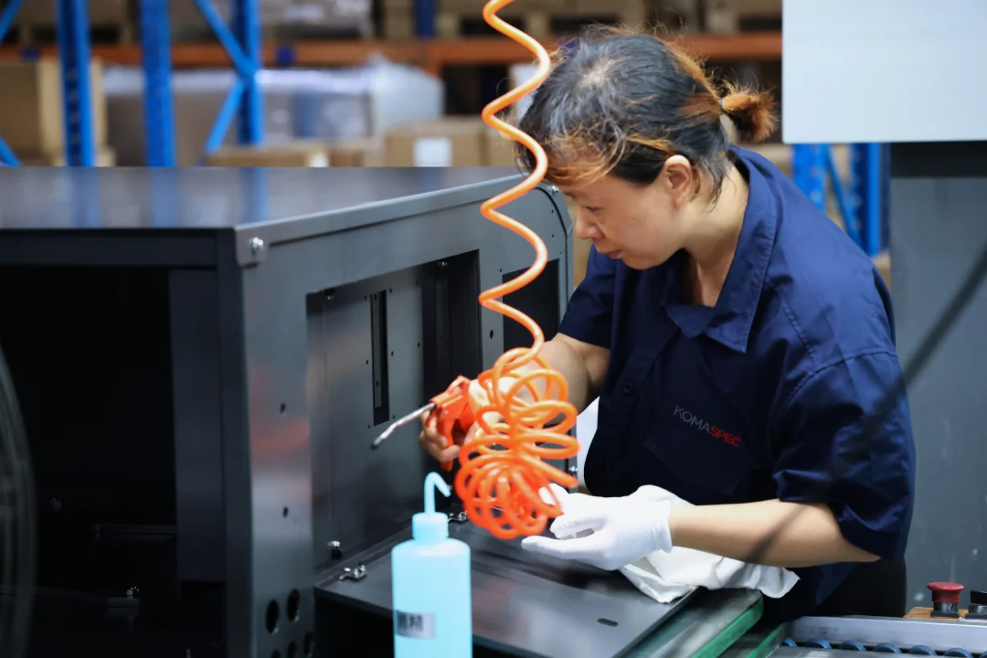 Komaspec vertically integrated rack assembly line processing hardware infrastructure modules