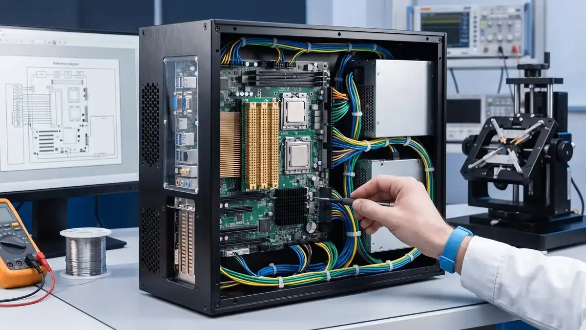Komaspec electronics integration validation bench processing complete PCBA electromechanical contract setups