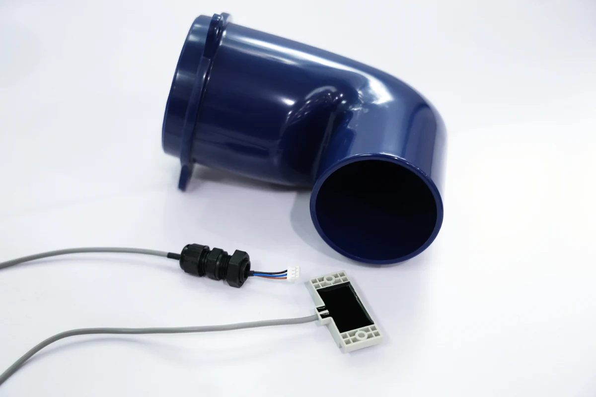 Example product sub-assemblies including a cable assembly, small PCBA module, and molded enclosure component arranged together