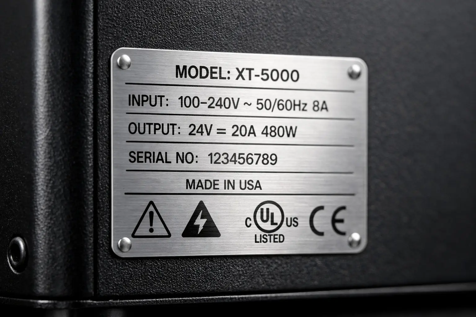 Industrial Safety Certification Label Close Up